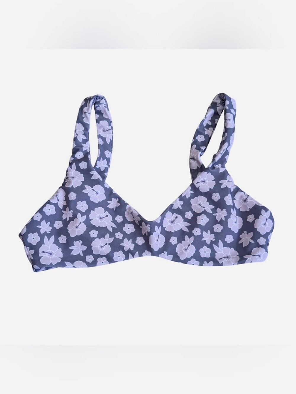 Lokahi Swimwear purple lavender bikini swimsuit top hibiscus flower floral XS